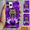 Maxcorners Bowling Phone Case Roaring Tiger Wild Animal Camo Camouflage Pattern Ball Pins Shattered Wall Personalized Name Multi Options Cover (7 Colors)