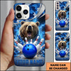 Maxcorners Bowling Phone Case Fierce Bear Fangs Electric Lightning Strikes Camo Camouflage Ball Pins Personalized Name Multi Options Cover (7 Colors)