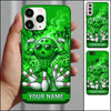 Maxcorners Bowling Phone Case Muscular Ball Character Sunglasses Flexing Biceps Shattered Pins Smoke Graffiti Personalized Name Multi Options Cover (7 Colors)