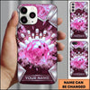 axcorners Bowling Phone Case Crystal Faceted Ball Ice Frost Pins Shattered Wall Metallic Frame Personalized Name Multi Options Cover (7 Colors)
