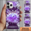 axcorners Bowling Phone Case Crystal Faceted Ball Ice Frost Pins Shattered Wall Metallic Frame Personalized Name Multi Options Cover (7 Colors)