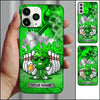 Maxcorners Bowling Phone Case Cool Ball Character Sunglasses Holding Beer Glass Pins Splash Brick Wall Personalized Name Multi Options Cover (7 Colors)