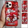 Maxcorners Bowling Phone Case Cool Ball Character Sunglasses Holding Beer Glass Pins Splash Brick Wall Personalized Name Multi Options Cover (7 Colors)