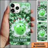 Maxcorners Bowling Phone Case Ice Crystal Frost Ball Pins Camouflage Camo Pattern Shattered Rocks Personalized Name Multi Options Cover (7 Colors)
