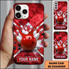 Maxcorners Bowling Phone Case Liquid Splash Ball Impact Pins Shattered Rocks Chevron Stripe Frame Personalized Name Multi Options Cover (7 Colors)