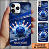 Maxcorners Bowling Phone Case Electric Lightning Energy Ball Pins Strike Hexagon Mesh Carbon Fiber Surface Personalized Name Multi Options Cover (7 Colors)