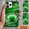 Maxcorners Bowling Phone Case Electric Lightning Energy Ball Pins Strike Hexagon Mesh Carbon Fiber Surface Personalized Name Multi Options Cover (7 Colors)