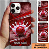 Maxcorners Bowling Phone Case Electric Lightning Energy Ball Pins Strike Hexagon Mesh Carbon Fiber Surface Personalized Name Multi Options Cover (7 Colors)