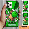Maxcorners Bowling Phone Case Cute Bear Mascot Cap Running Holding Ball Pins Splatter Alley Personalized Name Multi Options Cover (7 Colors)