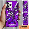 Maxcorners Bowling Phone Case Shark Mascot Sunglasses Jersey Holding Ball Pins Splash Stripe Background Personalized Name Multi Options Cover (7 Colors)