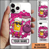 Maxcorners Bowling Phone Case Beer Mug Character Sunglasses Throwing Ball Pins Smoke Cloud Background Personalized Name Multi Options Cover (7 Colors)