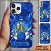 Maxcorners Bowling Phone Case Human Skeleton Cap Sunglasses Holding Beer Mug Ball Pins Lightning Brick Wall Personalized Name Multi Options Cover (7 Colors)