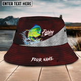 Maxcorners Mahi-Mahi Fishing Customized Name 3D Red Bucket Hat