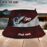 Maxcorners Marlin Fishing Customized Name 3D Red Bucket Hat