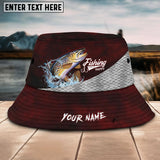 Maxcorners Trout Fishing Customized Name 3D Red Bucket Hat