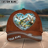 Maxcorners Bass Fishing Heart Customized Name 3D Cap