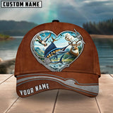 Maxcorners Marlin Fishing Heart Customized Name 3D Cap