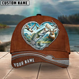 Maxcorners Striped Bass Fishing Heart Customized Name 3D Cap