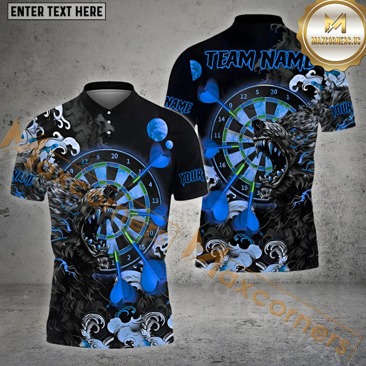 Maxcorners Darts Monster Moon Multicolor Options Personalized Name, Team Name 3D Shirt (4 Colors)