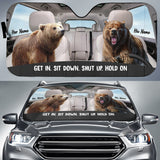 Maxcorners Bear Couple Hunting Custom His Name & Her Name All Over Printed 3D Car Sun Shade