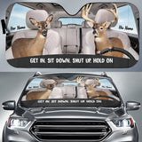 Maxcorners Buck and Doe Couple Hunting Custom His Name & Her Name All Over Printed 3D Car Sun Shade