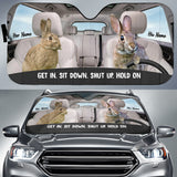 Maxcorners Rabbit Couple Hunting Custom His Name & Her Name All Over Printed 3D Car Sun Shade