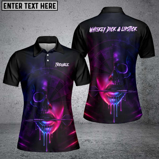 Maxcorners Darts Shirt Neon Skull Lips Glow Personalized 3D Shirt For Misti