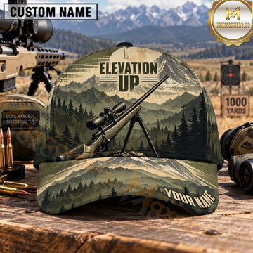 Maxcorners Long Range Shooting Elevation Up Mountain Forest Personalized Name 3D Cap