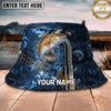 Maxcorners Fishing Blue Smoke Lure Strike Personalized Name 3D Bucket Hat (12 Fish Species)