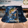 Maxcorners Fishing Blue Smoke Lure Strike Personalized Name 3D Bucket Hat (12 Fish Species)
