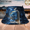 Maxcorners Fishing Blue Smoke Lure Strike Personalized Name 3D Bucket Hat (12 Fish Species)