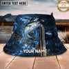 Maxcorners Fishing Blue Smoke Lure Strike Personalized Name 3D Bucket Hat (12 Fish Species)