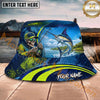 Maxcorners Fishing Skeleton Angler Neon Action Personalized Name 3D Bucket Hat (12 Fish Species)