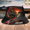 Maxcorners Fishing Skeleton Angler Sunset Strike Personalized Name 3D Bucket Hat (12 Fish Species)
