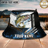 Maxcorners Fishing Blue Flame Splash Graphic Personalized Name 3D Bucket Hat (12 Fish Species)