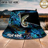 Maxcorners Fishing Hook Camo Dark Water Personalized Name 3D Bucket Hat (12 Fish Species)