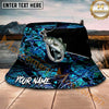 Maxcorners Fishing Hook Camo Dark Water Personalized Name 3D Bucket Hat (12 Fish Species)