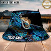 Maxcorners Fishing Hook Camo Dark Water Personalized Name 3D Bucket Hat (12 Fish Species)