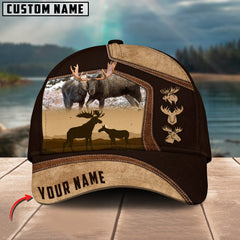 Maxcorners Premium Couple Moose Hunting Collab Artist Classic Personalized Cap