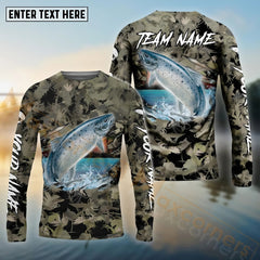 Maxcorners Atlantic Salmon Fishing Camouflage Customize Name 3D Shirts