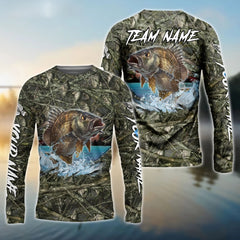 Maxcorners Panfish Fishing Camouflage Customize Name 3D Shirts