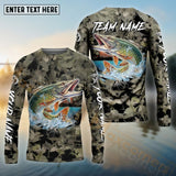 Maxcorners Pike Fishing Camouflage Customize Name 3D Shirts