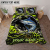Maxcorners Fishing Neon Green Splash Personalized Name Unisex 3D Bedding Set