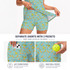 Maxcorners Pickleball Sleeveless Zipper Sports Dress Set Banana Fruit Pattern