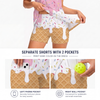 Maxcorners Pickleball Sleeveless Zipper Sports Dress Set Melting Ice Cream Sprinkle Pattern