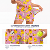 Maxcorners Pickleball Sleeveless Zipper Sports Dress Set Tropical Rubber Duck Pattern
