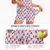 Maxcorners Pickleball Sleeveless Zipper Sports Dress Set Player Silhouette Pattern
