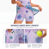 Maxcorners Pickleball Sleeveless Zipper Sports Dress Set Lavender Marble Mandala Floral Print