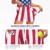 Maxcorners Pickleball Sleeveless Zipper Sports Dress Set Dripping American Flag Print