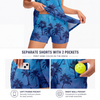 Maxcorners Pickleball Sleeveless Zipper Sports Dress Set Tropical Palm Tree Pattern